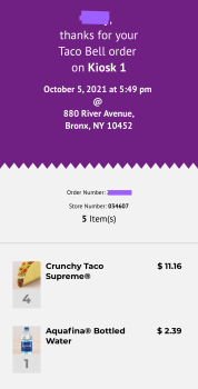 Consumer Review - Food Safety Taco Bell Cantina, 880 River Avenue, Bronx, NY, USA Crunchy Taco Supreme. Me and my mom ate two supr... photo #1