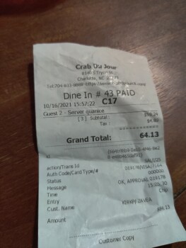 Avis du consommateur - Sécurité alimentaire Seafood, Crab Du Jour Whitehall Cajun Seafood & Bar, South Tryon Street, Charlotte, NC, USA I went O... photo #1