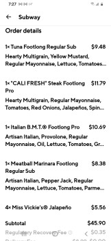 Reseña del consumidor - Seguridad alimentaria Subway, 1880 West Moore Avenue, Terrell, TX, USA October 15 2021, Ordered food from this restaurant... foto #1