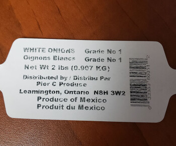 Retiro de alimentos Dorsey, MVP, Pier-C and Riga Farms Onions - recalled due to Salmonella Correction October 29, 2021... foto #2