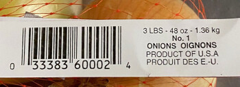 Retiro de alimentos Dorsey, MVP, Pier-C and Riga Farms Onions - recalled due to Salmonella Correction October 29, 2021... foto #4