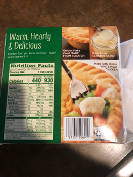 Consumer Review - Food Safety Walmart Supercenter, Wisconsin 77, Hayward, WI, USA I ate a Marie Calendar’s chicken pot pie. Within... photo #2