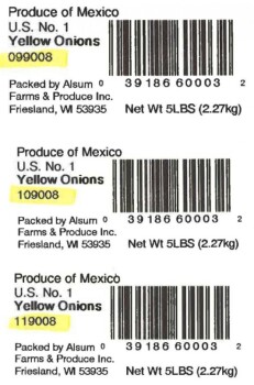 نذكر الطعام Alsum Whole Yellow, White, and Red Onions - recalled due to salmonella Alsum Farms & Produce, Inc. o... صورة فوتوغرافية #3