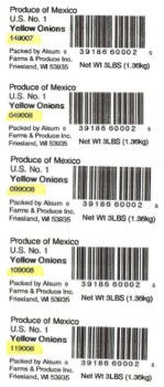 نذكر الطعام Alsum Whole Yellow, White, and Red Onions - recalled due to salmonella Alsum Farms & Produce, Inc. o... صورة فوتوغرافية #6
