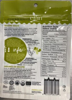 Food Recall Elan Organic sesame whole seeds - recalled due to salmonella The CFIA announced the recall of Elan b... photo #3