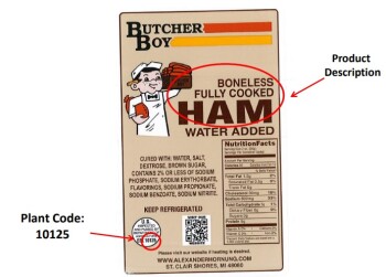 食品召回 Alexander & Hornung fully cooked ham & pepperoni products- recalled due to listeria *Update* Decembe... 照片 #3