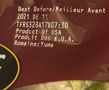 Retiro de alimentos Taylor Farms Maple Bourbon Chopped Kit (salad) - recalled due to Salmonella The CFIA announced the r... foto #2