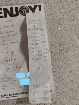 Consumer Review - Food Safety Pizzatown Tantallon, Hammonds Plains Road, Upper Tantallon, NS, Canada We ordered over $200 worth of... photo #3