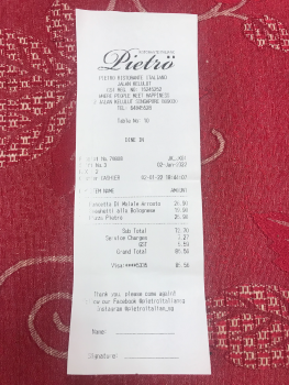 Consumer Review - Food Safety Jalan Kelulut, Pietro Ristorante Italiano, Singapore We had dinner on 02-01-2022 there , we ordered... photo #2