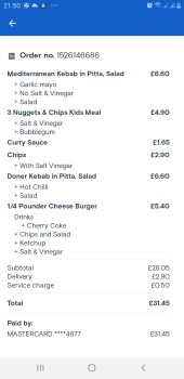 消费者评论 - 食品安全 New Marina Fishbar, Westhill Road, Coventry, UK Today,  Went a chop shop and had chicken kebab and i... 照片 #1