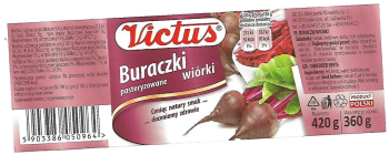 Food Recall Victus Buraczki Pasteryzowane Wiorki - recalled due to glass fragments The FSAI announced the recall... photo #1