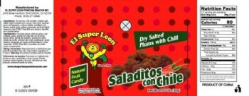 Food Recall El Super Leon Saladitos Dry Salted Plums - recalled due to lead contamination El Super Leon Ponchin... Foto #1