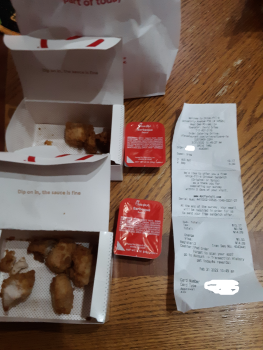 Consumer Review - Food Safety Chick-fil-A, University Avenue, West Des Moines, Iowa, USA Not sure but it seems to be the chicken.... photo #2