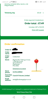 Avis du consommateur - Sécurité alimentaire Subway, Derrys Cross, Plymouth, UK Had a melt for dinner on Saturday evening. I woke up early hours... photo #2