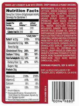 Reclame de Alimentos Trader Joe's Crunchy Slaw - public health alert due to Foreign Material contamination The U.S. Depar... foto #2