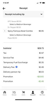 Consumer Review - Food Safety KFC, Q Street, Omaha, NE, USA I got it through Uber eats and the chicken wasn’t fully cooked through... photo #1