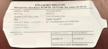 Reclame de Alimentos Stellar Bay Shellfish Oysters - recalled due to norovirus Stellar Bay Shellfish is recalling certain... foto #5