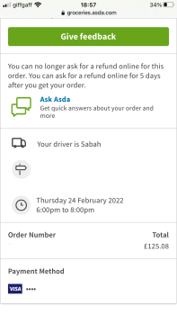 消费者评论 - 食品安全 Asda Leyton Mills Superstore, Marshall Road, London, UK they sent gone on fruit when I did my online... 照片 #5