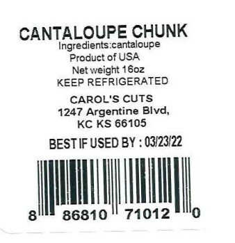Food Recall Carol's Cuts Fruit Trays Containing Cantaloupe - recalled due to Salmonella Liberty Fruit Company, I... photo #3
