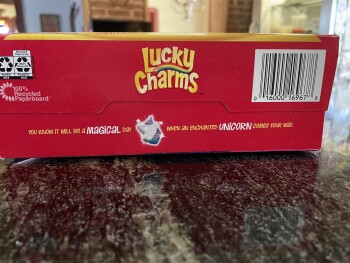 Consumer Review - Food Safety Lucky Charms, Red Bud Precinct, IL, USA My husband ate Lucky Charms cereal on Thursday, March 31,  2... photo #1