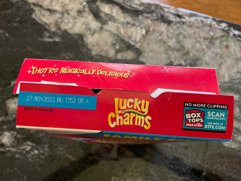 Consumer Review - Food Safety Lucky Charms, Red Bud Precinct, IL, USA My husband ate Lucky Charms cereal on Thursday, March 31,  2... photo #3