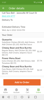 消费者评论 - 食品安全 Taco Bell, 2525 W Court St, Janesville, WI 53548, USA Everything I ordered had only chicken, no beef... 照片 #2