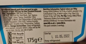 Consumer Review - Food Safety Lidl, Church Hill, Loughton, UK Lidl patè Bought Monday opened Tuesday. Use by date we'll into May.... photo #3
