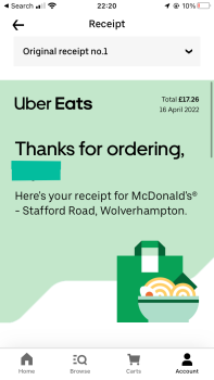 Reseña del consumidor - Seguridad alimentaria McDonald's, Stafford Road, Wolverhampton, UK On Saturday 16th April, I ordered a Mcfillet burger alo... foto #2