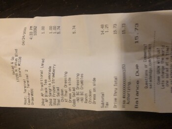 Consumer Review - Food Safety Salad and Go, Tatum Boulevard, Phoenix, AZ, USA today at 4 pm,  The salads We ate the Cobb salad and... photo #1