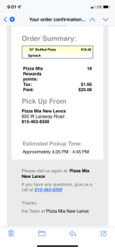 Pizza Stuffed Spinach, Pizza Mia! New Lenox, West Laraway Road, New Lenox, IL, USA Foto #1