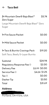 Reseña del consumidor - Seguridad alimentaria Taco Bell, Northeast 82nd Avenue, Portland, OR, USA Occured 258/3am 4/29.  Two people poisoned, both... foto #2
