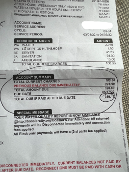 Bossier Water wrong billing photo #1