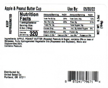 食品召回 Mary’s Harvest Celery & Apple Peanut Butter Cups - recalled due to Salmonella Mary’s Harvest Fresh F... 照片 #2