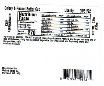 食品召回 Mary’s Harvest Celery & Apple Peanut Butter Cups - recalled due to Salmonella Mary’s Harvest Fresh F... 照片 #5