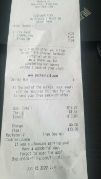 Consumer Review - Food Safety Chick-fil-A, Skokie Boulevard, Skokie, IL, USA My husband and I ate their sandwich chicken sandwich... photo #1