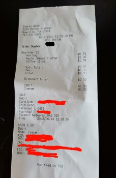 Avis du consommateur - Sécurité alimentaire Sheetz, Ritner Highway, Newville, PA, USA Ordered nachos with cheese and 1 hot dog with ketchup, sau... photo #1