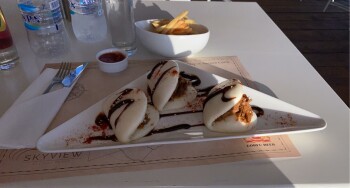 BBQ pulled pork bao buns, Skyview, Figaréto, Corfu, Greece photo #1