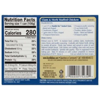 Food Recall Bumble Bee Foods LLC Smoked Clams - recalled due to PFAS Bumble Bee Foods, LLC has issued a voluntar... photo #2