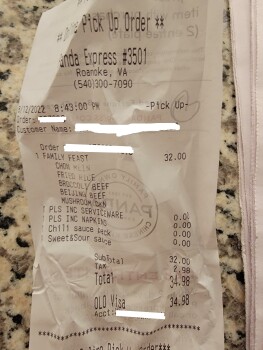 Avaliação do consumidor - Segurança alimentar Panda Express, Electric Road, Roanoke, VA, USA From here Had A Weird Stomach Ache Out Of No Where. I... foto #2
