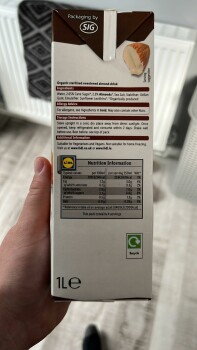 Consumer Food Safety Report Almond Milk Unsweetened, Lidl, Churchill Avenue, East Kilbride, Glasgow, UK Almond milk unsweetened... photo #3