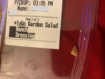 Consumer Food Safety Report Olive Garden Italian Restaurant, 1051 W Rancho Vista Blvd, Palmdale, CA 93551, USA I found wood in m... photo #4