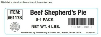 Retiro de alimentos BOOMERANG’S Beef Shepherd's Pie - recalled due to extraneous materials The FSIS announced the recall... foto #3