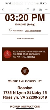 消费者评论 - 食品安全 Chipotle Mexican Grill, Rosslyn, VA, USA I ordered it on Friday evening, Saturday morning at 1:30am... 照片 #2