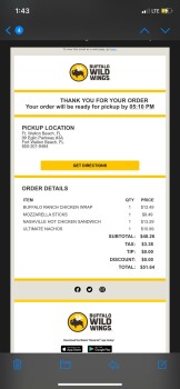 Consumer Review - Food Safety Buffalo Wild Wings, Eglin Parkway Northeast, Fort Walton Beach, FL, USA Ordered the appetizer nachos... photo #3