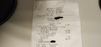 Consumer Review - Food Safety Dunkin' Donuts, 8th Avenue, New York, NY, USA I ordered an iced caramel latte with oat milk because... photo #2