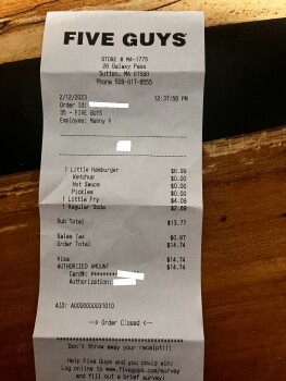 Five Guys, Galaxy Pass, Sutton, MA, USA photo #1