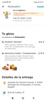 Reseña del consumidor - Seguridad alimentaria McDonald's, Avenida Do Camiño Francés, Santiago de Compostela, España Pedimos un mcpollo y un menú f... foto #1