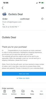 Rapport de sécurité du consommateur Scam Alert Got confirmation email from annala@vipcservice.com that I was getting 4 Willow tree statu... photo #2