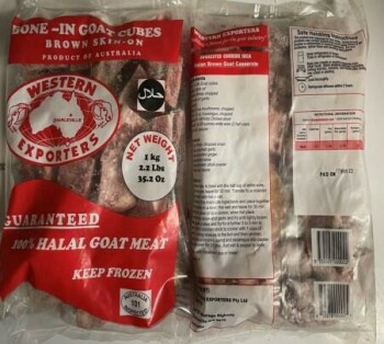 Food Recall Western Exporters bone-in goat products - recalled due to Import without the benefit of inspection T... photo #1