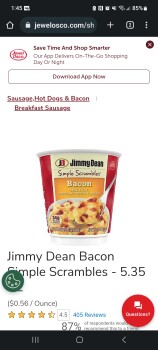 Jimmy Dean's breakfast cup, grocery store, South Holland, IL, USA Foto #1